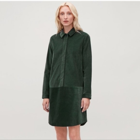 COS Dresses & Skirts - COS A-line Forest Green Corduroy Dress